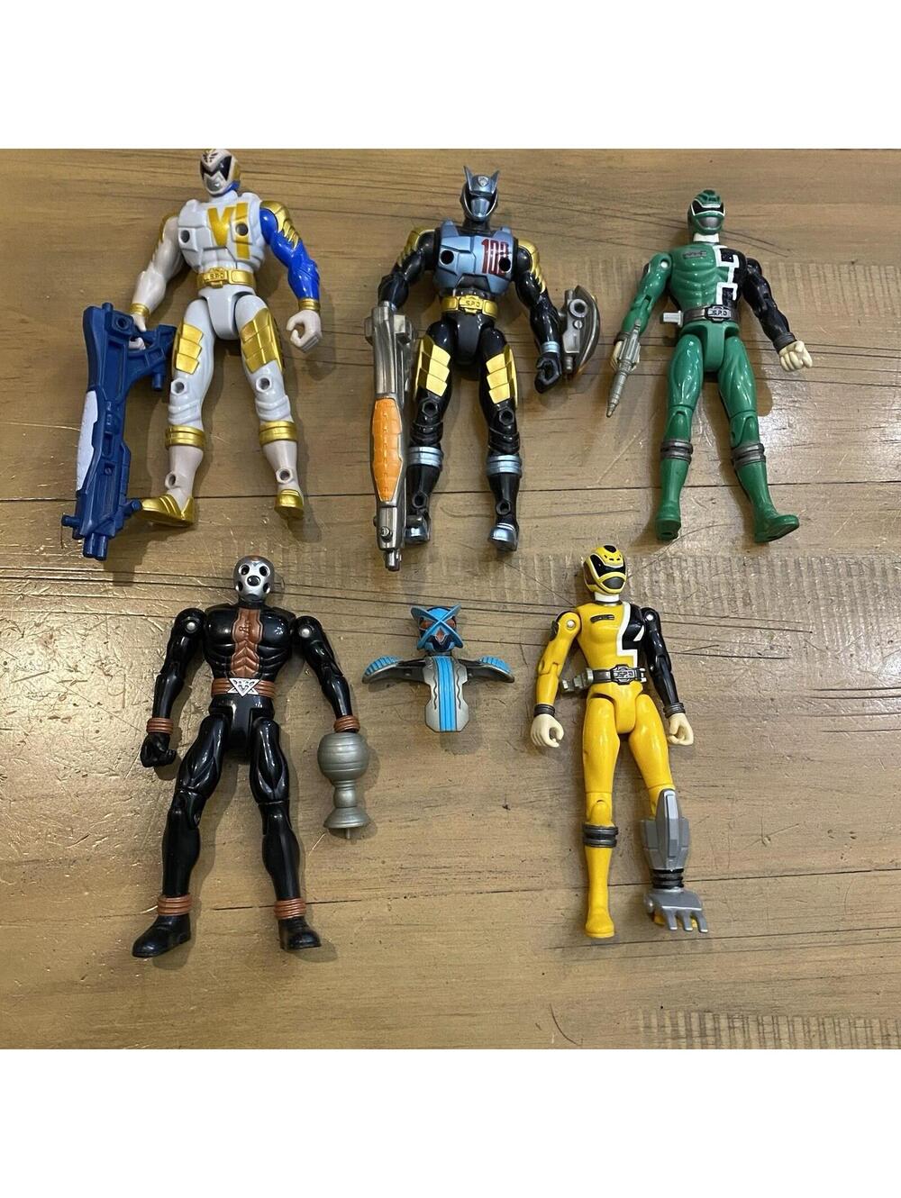 04 05 Bandai Power Rangers SPD Figure Lot Of 5 Yellow Green White Shadow Krybot